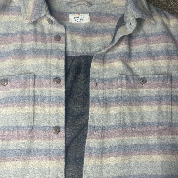 Marine Layer vicente overshirt Striped Button-Up Shirt size M - Picture 8 of 8
